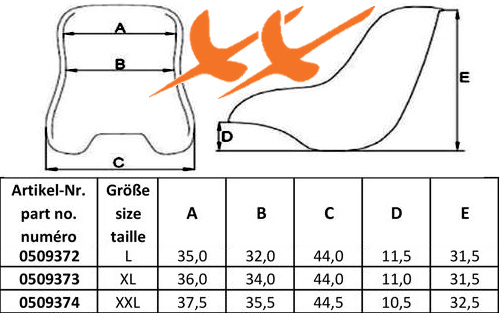 afmetingen van de transparante kart-stoel